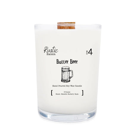 Rustic Ember | Butter Beer | 8 Ounce Candle - Drakoi Marketplace