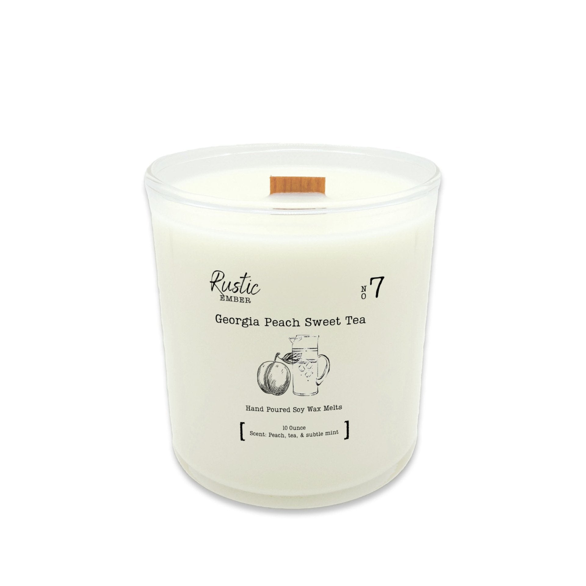 Rustic Ember | Georgia Peach Sweet Tea | 10 Ounce Candle - Drakoi Marketplace