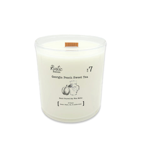 Rustic Ember | Georgia Peach Sweet Tea | 10 Ounce Candle - Drakoi Marketplace