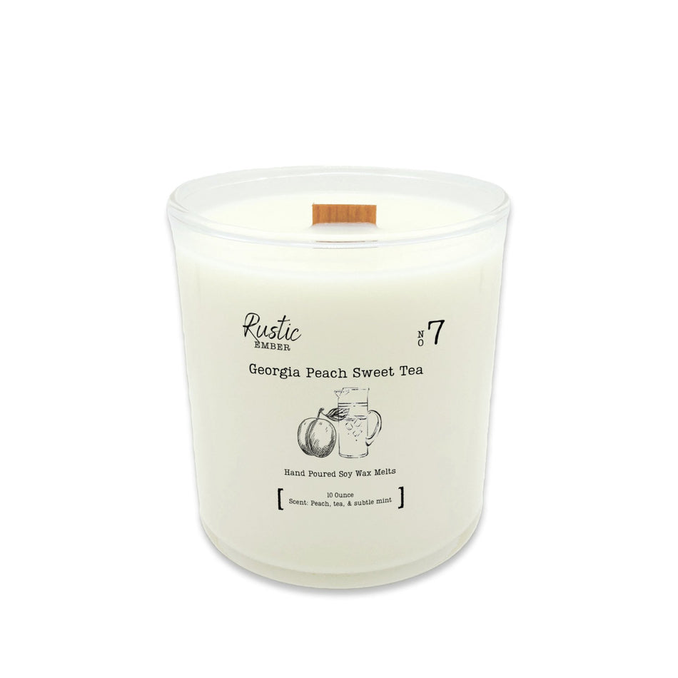 Rustic Ember | Georgia Peach Sweet Tea | 10 Ounce Candle - Drakoi Marketplace