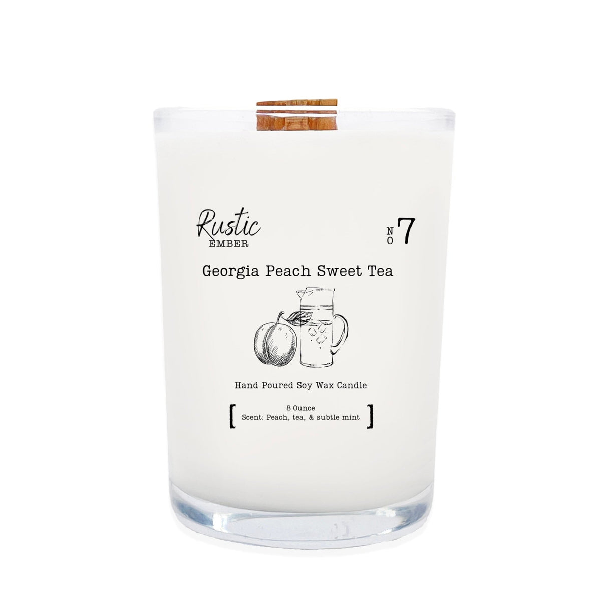 Rustic Ember | Georgia Peach Sweet Tea | 8 Ounce Candle - Drakoi Marketplace