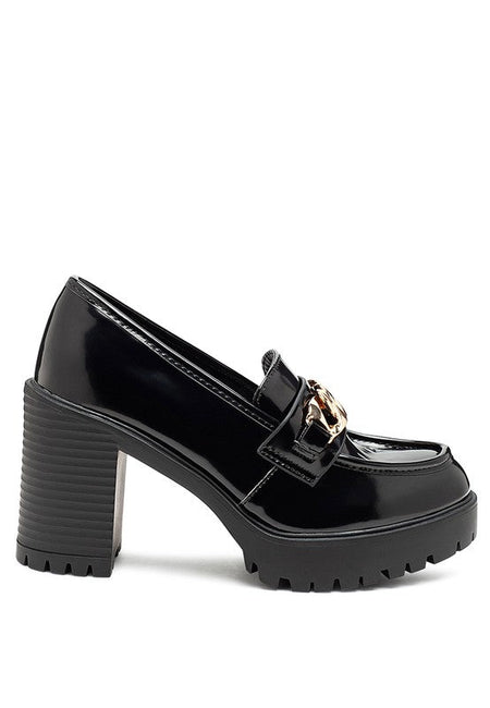 Sachs Block Heeled Chunky Loafers - Drakoi Marketplace