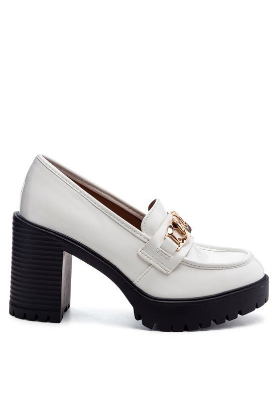 Sachs Block Heeled Chunky Loafers - Drakoi Marketplace