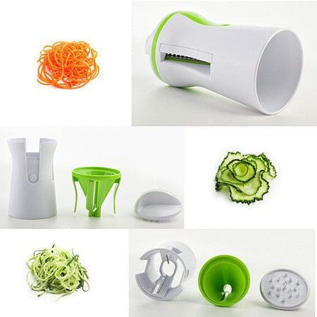 Salad Lover's Spiral Slicer 2 Blades Handheld And Compact - Drakoi Marketplace