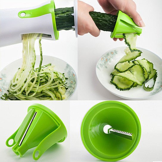 Salad Lover's Spiral Slicer 2 Blades Handheld And Compact - Drakoi Marketplace