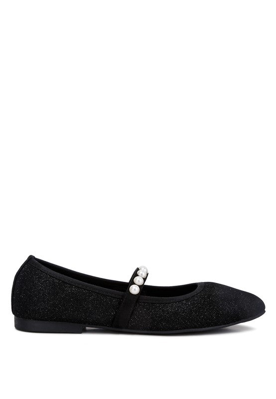 Sassie Pearl Embellished Ballerina Flats - Drakoi Marketplace