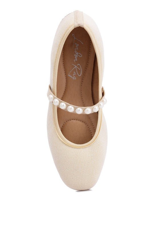 Sassie Pearl Embellished Ballerina Flats - Drakoi Marketplace