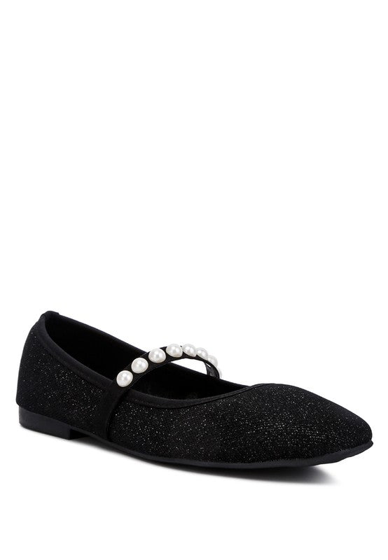 Sassie Pearl Embellished Ballerina Flats - Drakoi Marketplace