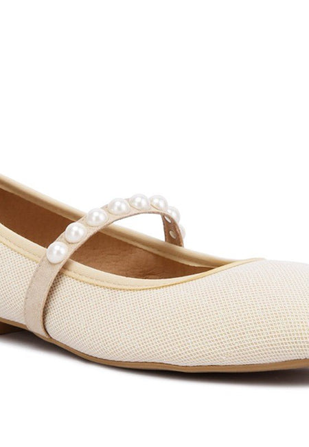 Sassie Pearl Embellished Ballerina Flats - Drakoi Marketplace