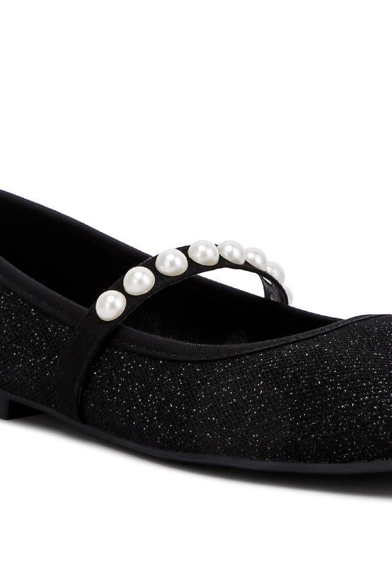 Sassie Pearl Embellished Ballerina Flats - Drakoi Marketplace