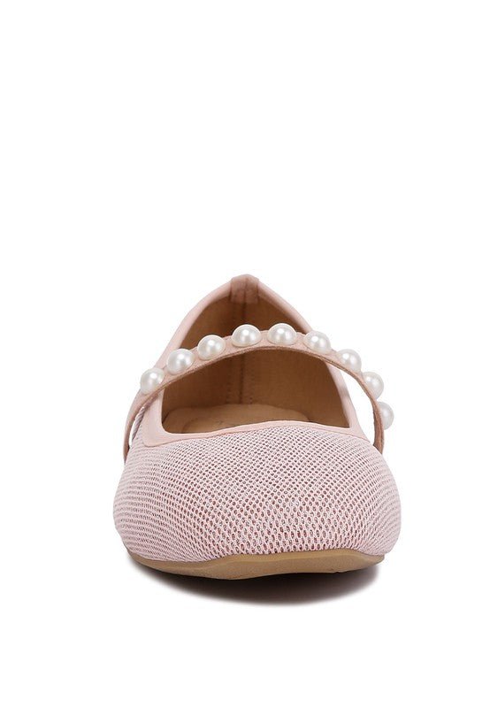 Sassie Pearl Embellished Ballerina Flats - Drakoi Marketplace