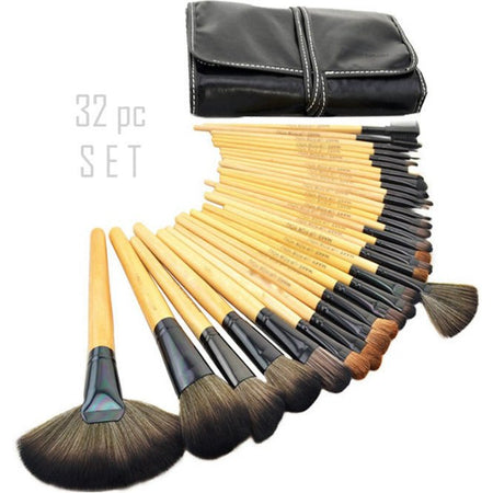 Sculptor 32 Piece High Quality Wooden Makeup Brush Set - Drakoi Marketplace