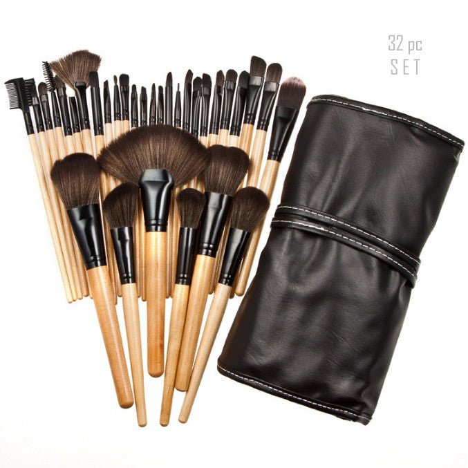 Sculptor 32 Piece High Quality Wooden Makeup Brush Set - Drakoi Marketplace