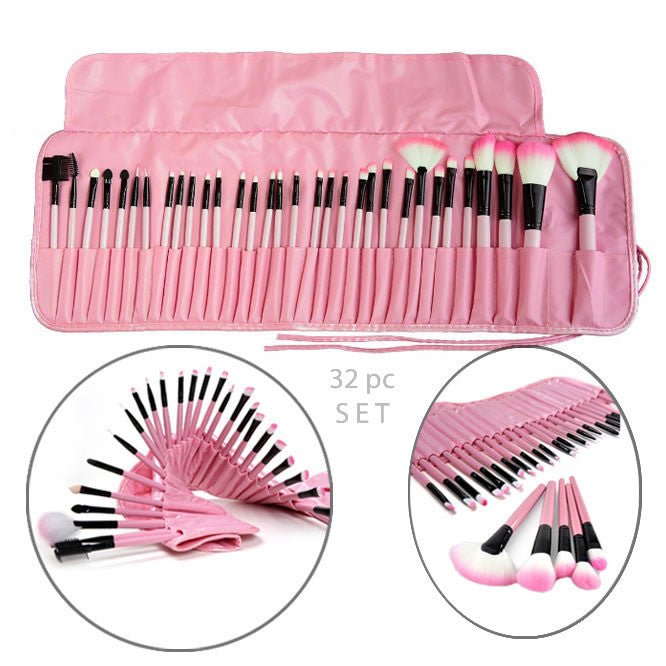 Sculptor 32 Piece High Quality Wooden Makeup Brush Set - Drakoi Marketplace