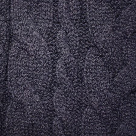 Sherlock Navy Cashmere Double Cable Scarf - Drakoi Marketplace