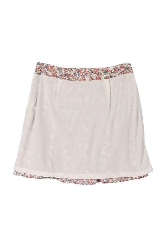 Shirred floral skirt - Drakoi Marketplace