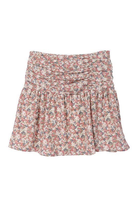 Shirred floral skirt - Drakoi Marketplace