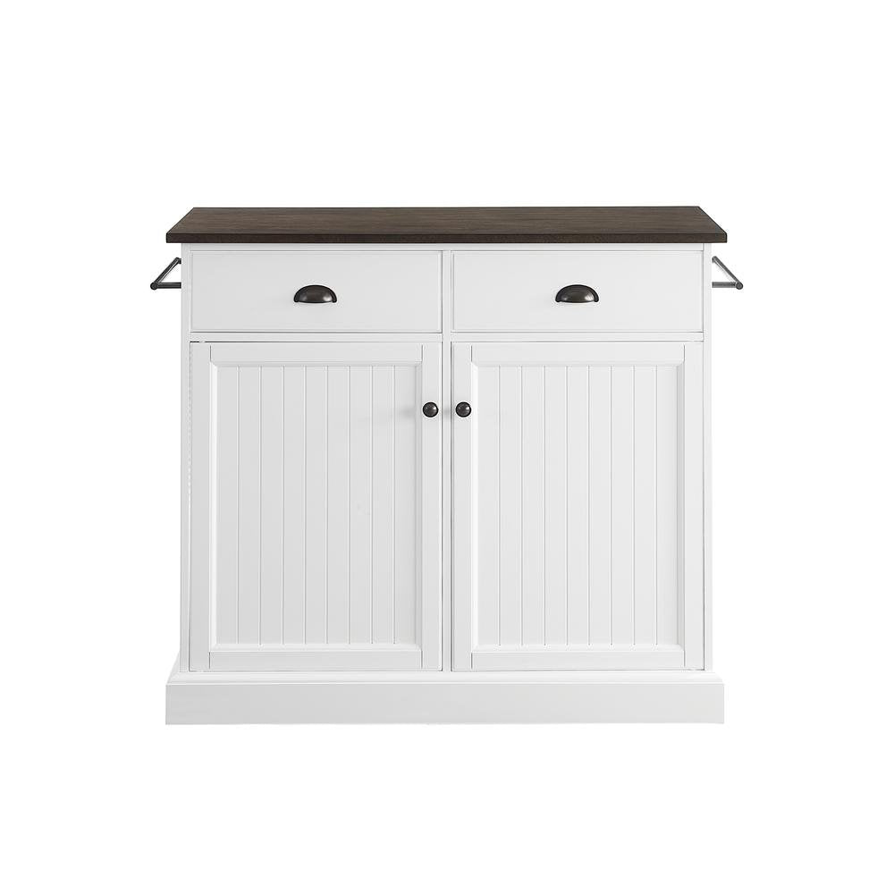 Shoreline Kitchen Island White/Dark Brown - Drakoi Marketplace