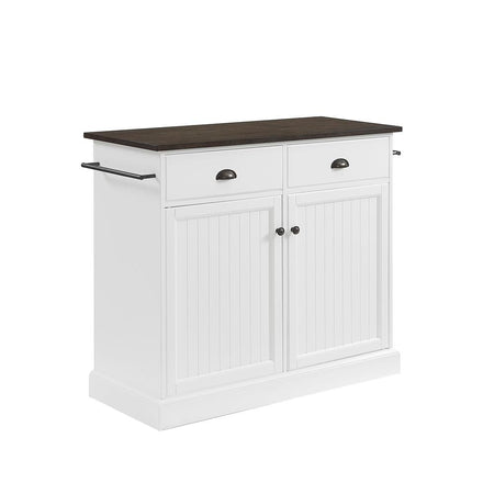 Shoreline Kitchen Island White/Dark Brown - Drakoi Marketplace