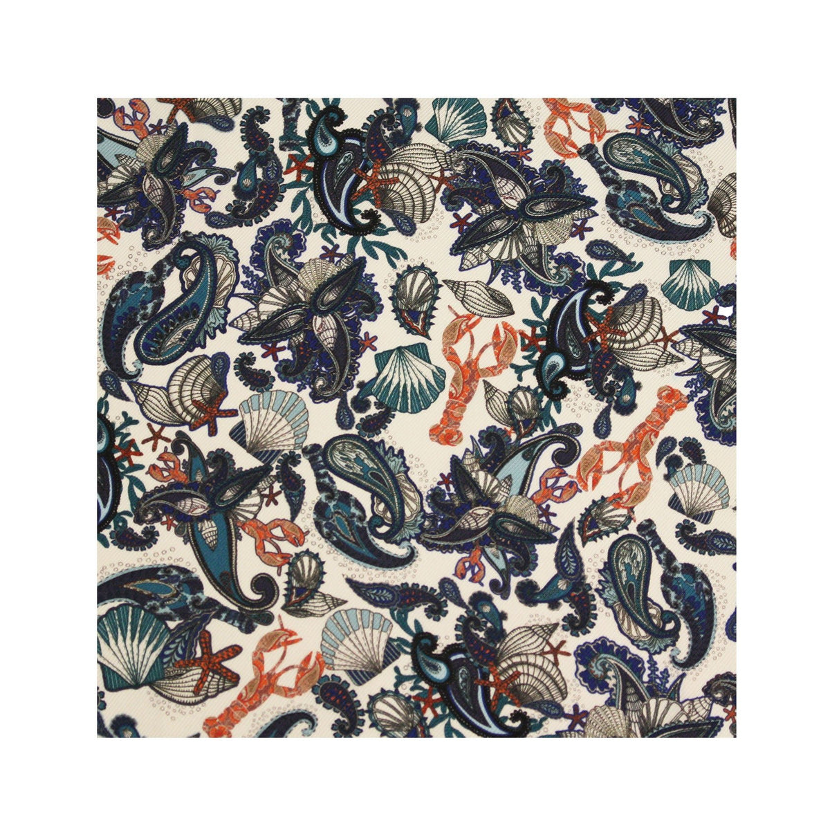 Silk printed pocket square White - Drakoi Marketplace