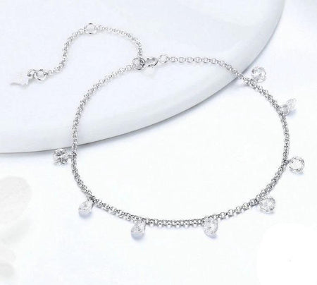 Silver Crystal Chain Bracelet for Women - Drakoi Marketplace