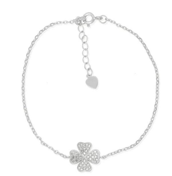 Silver Four leaf Clover Bracelet for Women - Drakoi Marketplace