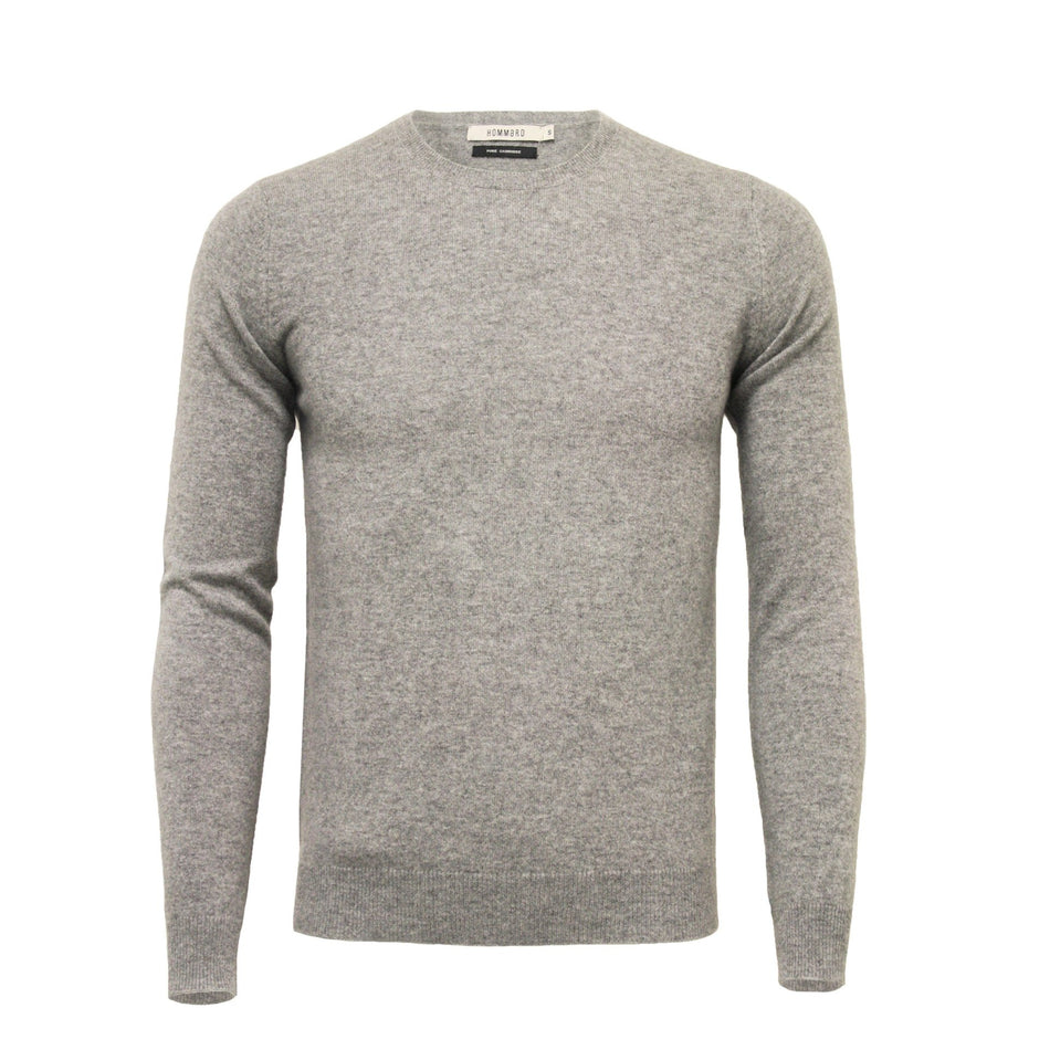 Silver Grey Cashmere Crew Neck Sweater - Drakoi Marketplace