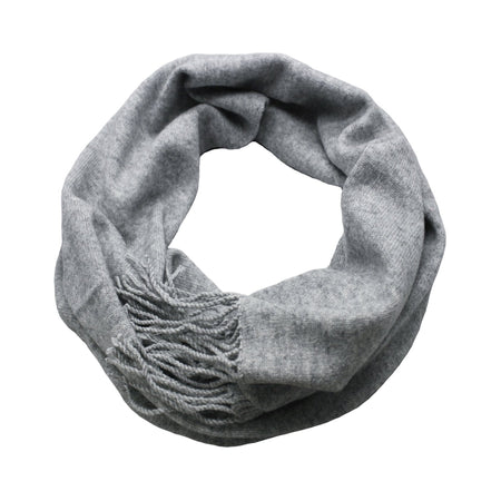 Silver Grey Cashmere Scarf Light Weight Knitted - Drakoi Marketplace