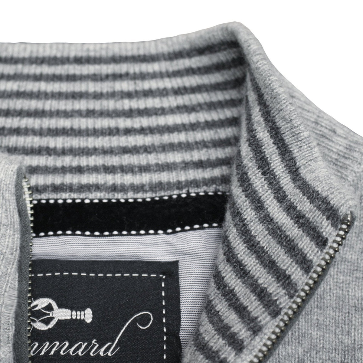 Silver Grey Cashmere Zipper Cardigan Porto - Drakoi Marketplace