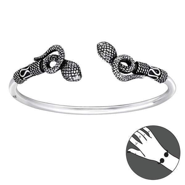 Silver Snake Bangle Bracelet for Women - Drakoi Marketplace