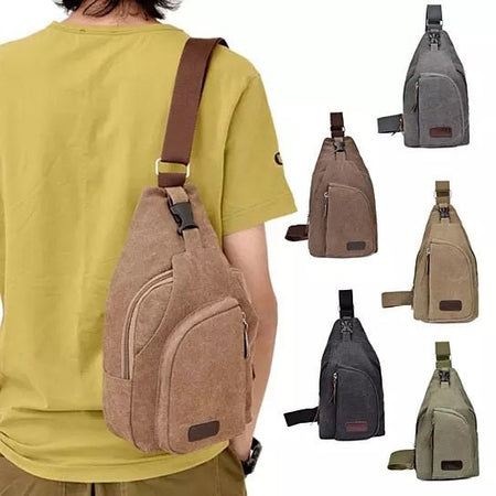 Sling Cling Cotton Canvas Messenger Bag in 5 Colors - Drakoi Marketplace