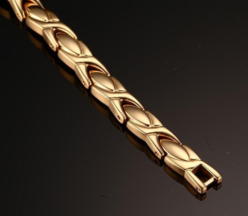 Stainless Steel Gold Mens Magnetic Bracelet - Drakoi Marketplace