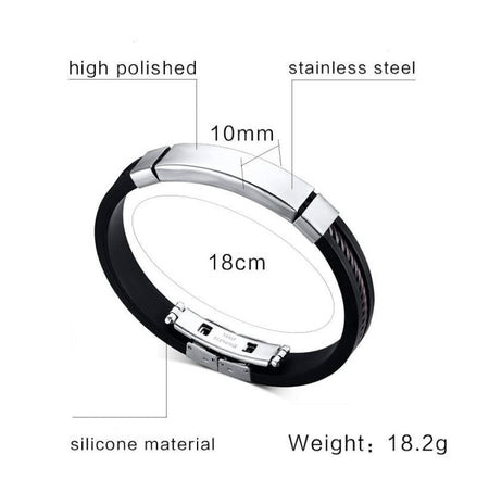 Stainless Steel ID Rubber Bracelet - Drakoi Marketplace