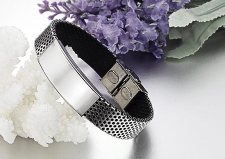 Stainless Steel Leather Bracelet - Drakoi Marketplace