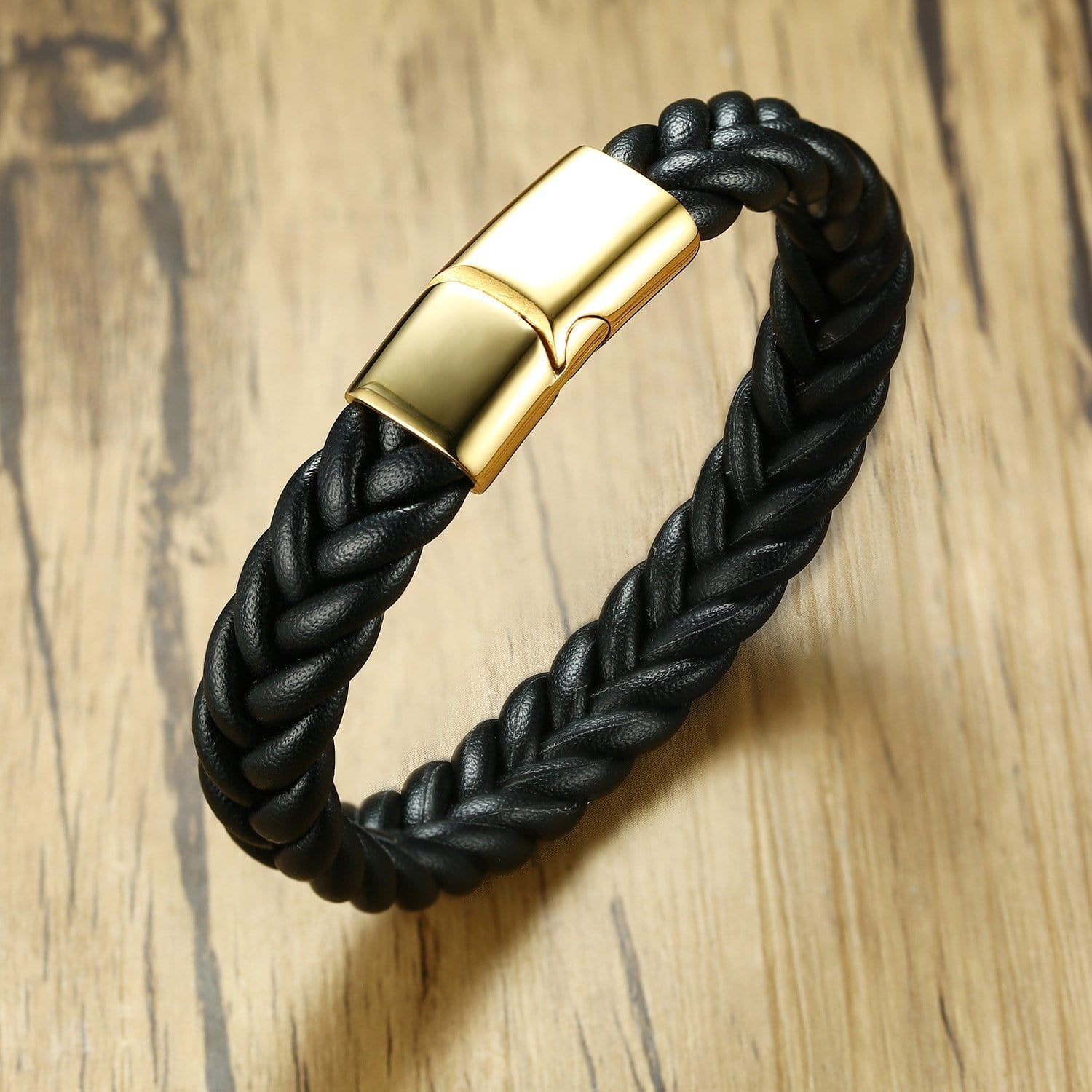 Stainless Steel Magnetic Clasp Leather Bracelet - Drakoi Marketplace