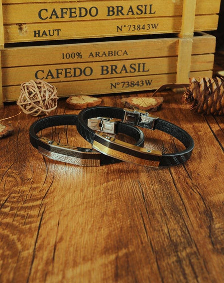 Stainless Steel Men Leather Bracelet - Drakoi Marketplace