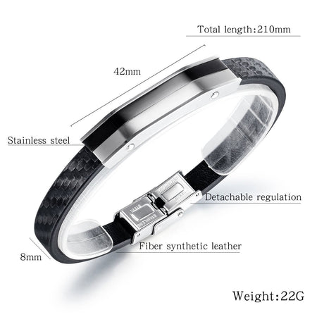 Stainless Steel Men Leather Bracelet - Drakoi Marketplace