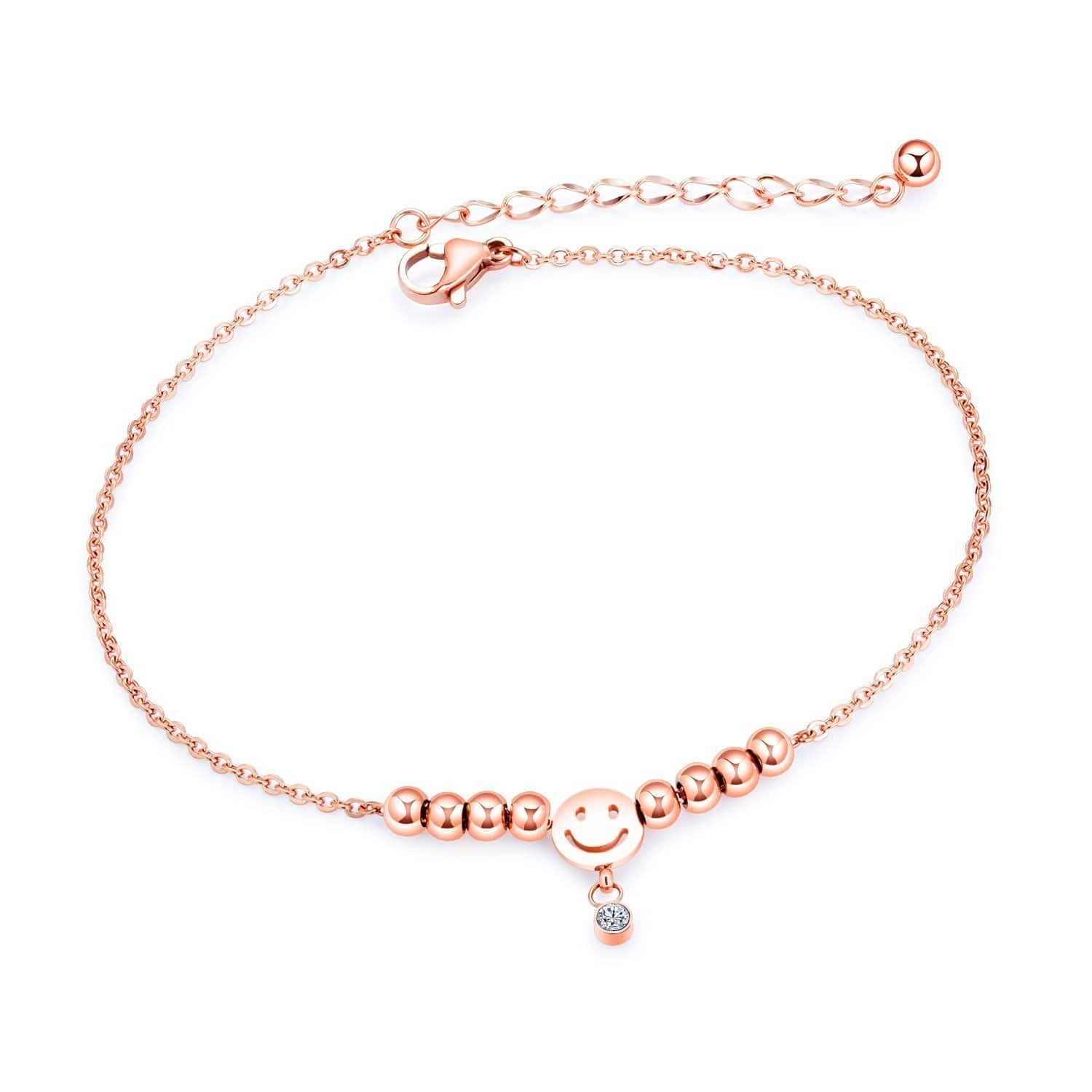 Stainless Steel Rose Gold Anklet Bracelet - Drakoi Marketplace