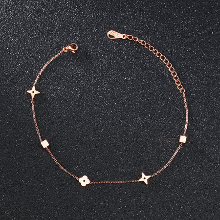 Stainless Steel Rose Gold Anklet Bracelet - Drakoi Marketplace