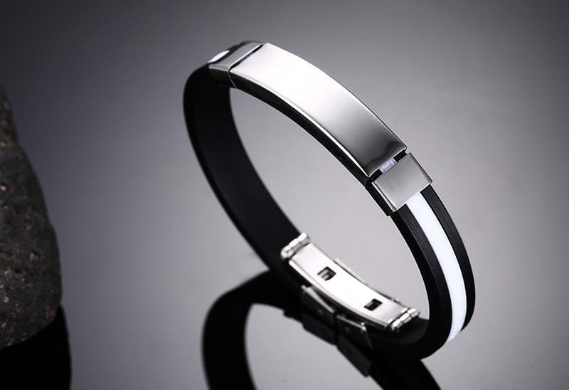 Stainless Steel Rubber Band Bracelet - Drakoi Marketplace