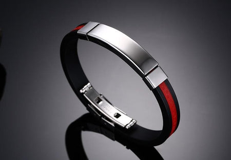 Stainless Steel Rubber Band Bracelet - Drakoi Marketplace