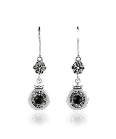 Sterling Silver Filigree Art Gemstone Women Dangle Earrings - Drakoi Marketplace