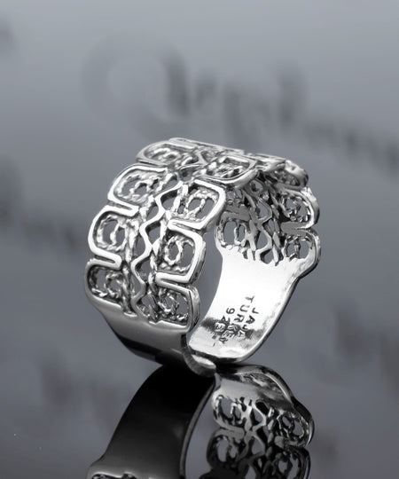 Sterling Silver Filigree Art Woman First Knuckle Band Ring - Drakoi Marketplace