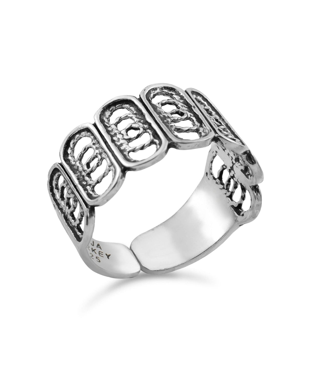 Sterling Silver Filigree Art Woman First Knuckle Band Ring - Drakoi Marketplace