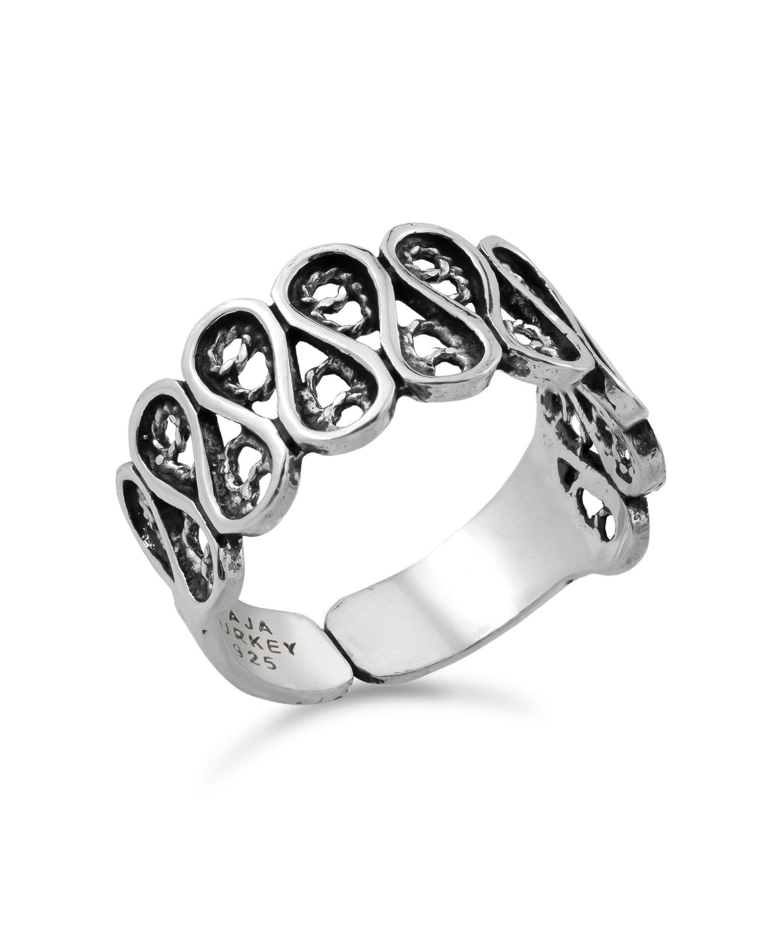 Sterling Silver Filigree Art Woman First Knuckle Band Ring - Drakoi Marketplace