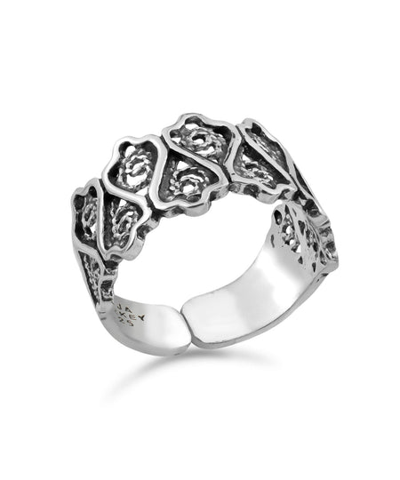 Sterling Silver Filigree Art Woman First Knuckle Band Ring - Drakoi Marketplace