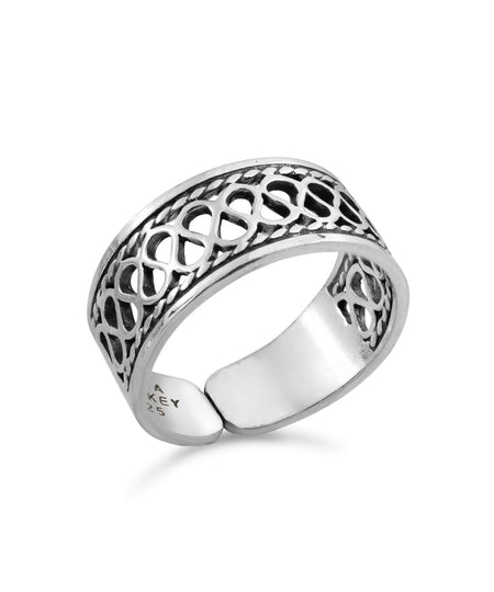 Sterling Silver Filigree Art Woman First Knuckle Band Ring - Drakoi Marketplace