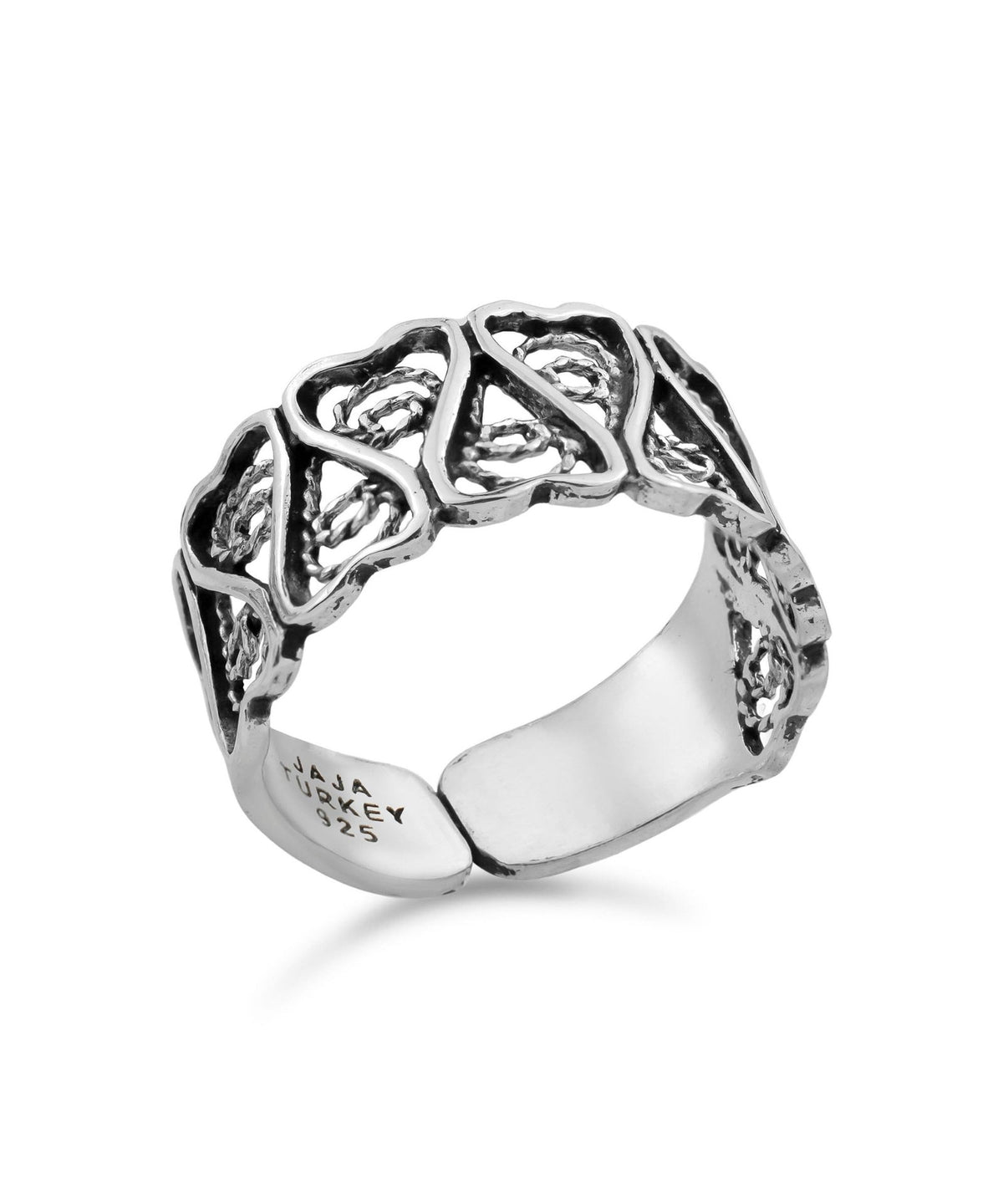 Sterling Silver Filigree Art Woman First Knuckle Band Ring - Drakoi Marketplace