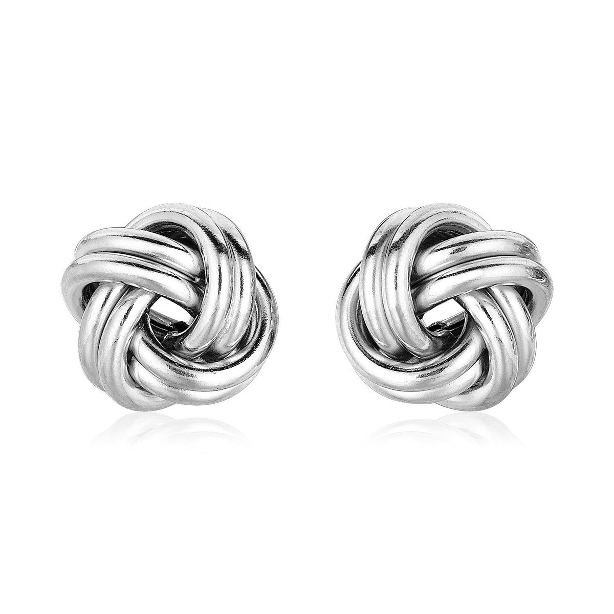 Sterling Silver Polished Love Knot Earrings - Drakoi Marketplace