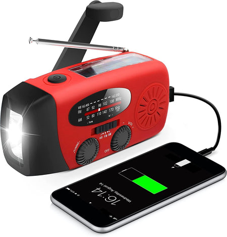 Storm Safe Emergency AM/FM/NOAA Weather Band Radio With Solar Flash Light And Built-in Phone Charger - Drakoi Marketplace